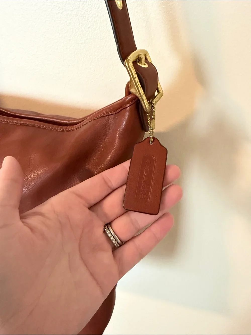 COACH Brown Leather Legacy Duffle Shoulder Bag 19889 Gold Hardware with Wallet